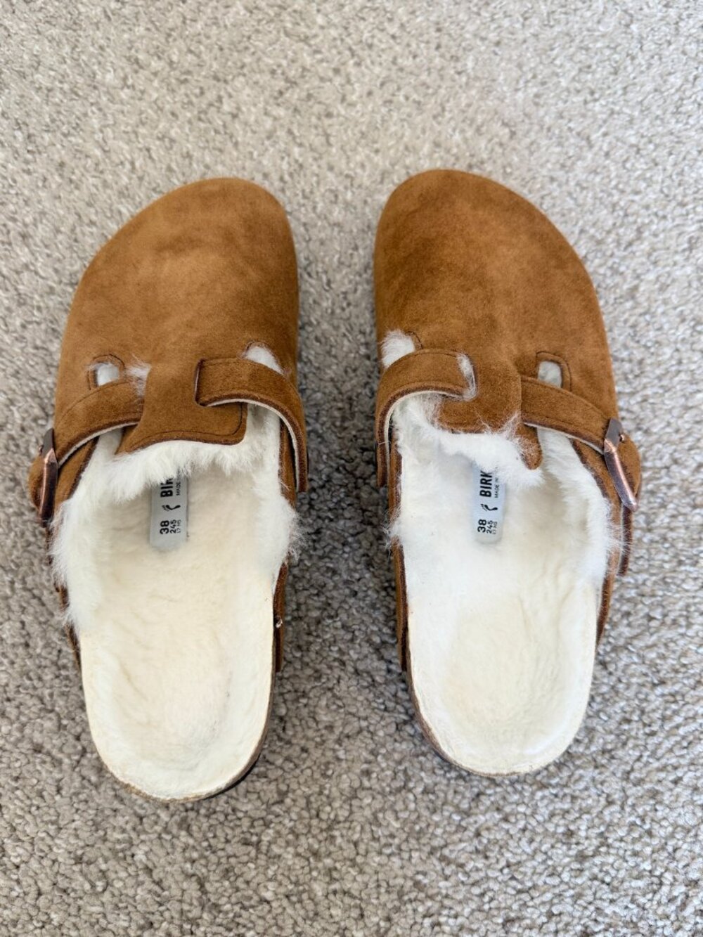 Birkenstock Boston Shearling Clog - Suede Leather, Size 38 (W7 / M5), NWT, Mink - Picture 5 of 8